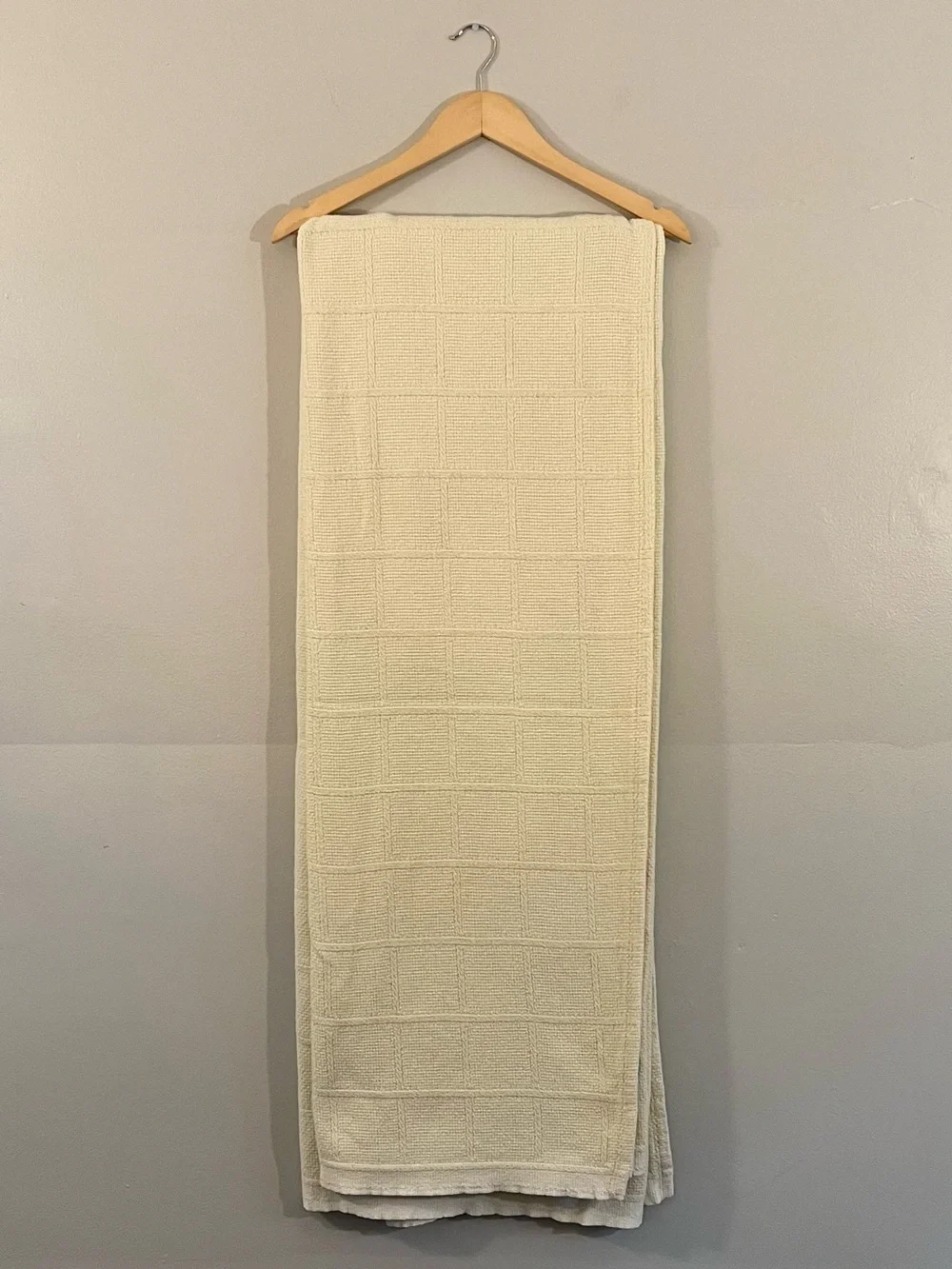 Vintage Ralph Lauren pastel yellow waffle weave woven cotton quilt Cottagecore